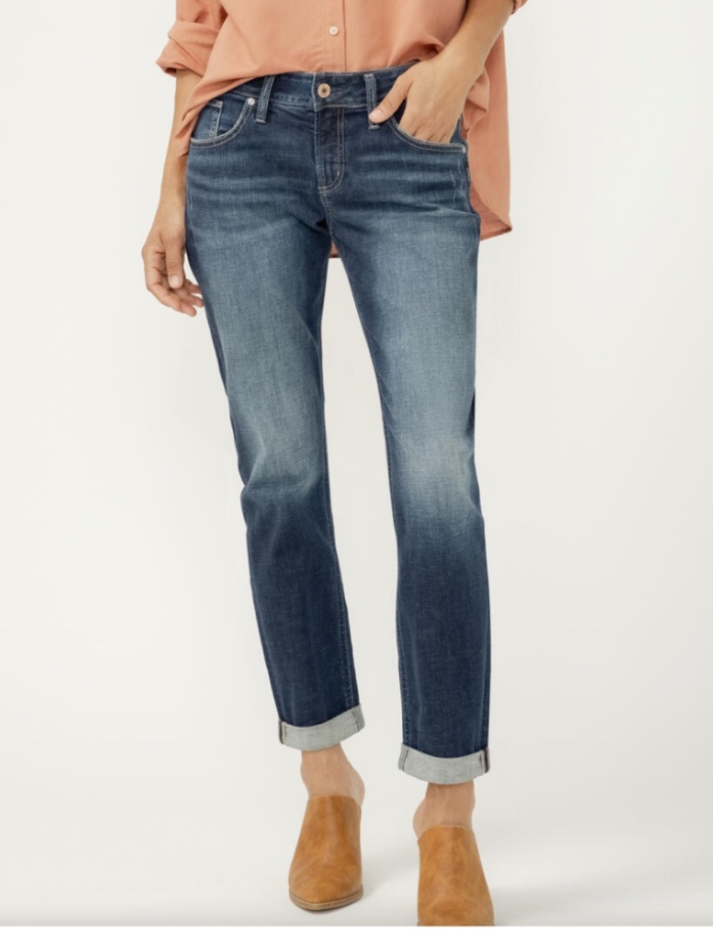 Silver Jeans Co. Boyfriend Mid Rise Slim Leg Jeans 28/29